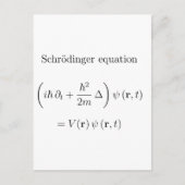 Schrodinger Gleichung mit Namen Postkarte (Vorderseite)