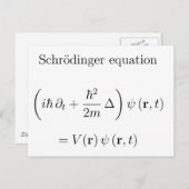 Schrodinger Gleichung mit Namen Postkarte (Vorne/Hinten)