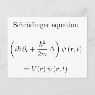 Schrodinger Gleichung mit Namen Postkarte