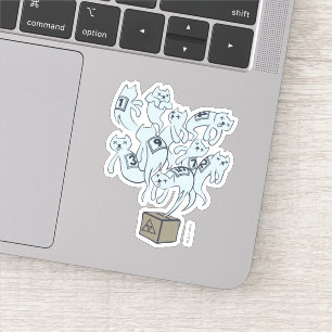 Schrödinger Katze 9 Leben Aufkleber