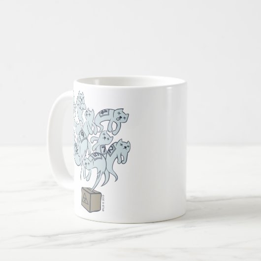 Schrödinger Katze 9 Leben Kaffeetasse (Vorderseite Links)