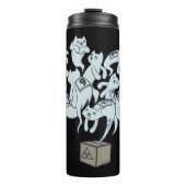 Schrödinger Katze 9 Leben Thermosbecher (Vorderseite)