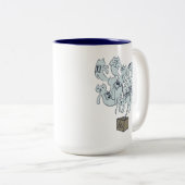 Schrödinger Katze 9 Leben Zweifarbige Tasse (VorderseiteRechts)