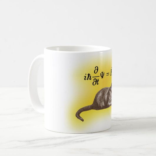 Schrodinger Katze Kaffeetasse (Vorderseite Links)
