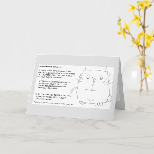 Schrodinger-Katze: Muttertag Karte (Gelbe Blume)