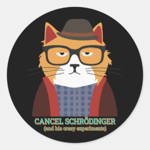 Schrodinger-Katze Runder Aufkleber