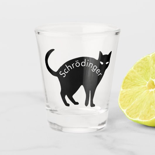 Schrödinger-Katze Schnapsglas (Vorderseite)