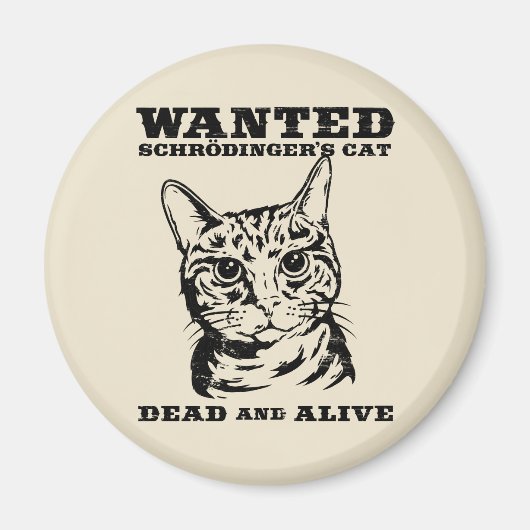 Schrodinger-Katze wollte tot oder lebendig Magnet (Vorne)