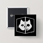 Schrödinger Katzen-Grafik Button (Vorne & Hinten)