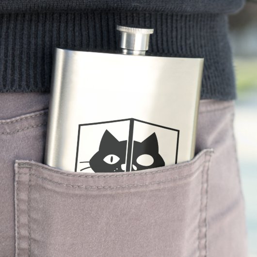 Schrödinger Katzen-Grafik Flachmann (Beispiel)