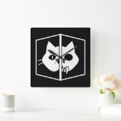 Schrödinger Katzen-Grafik Quadratische Wanduhr (Zuhause)