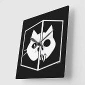 Schrödinger Katzen-Grafik Quadratische Wanduhr (Winkel)