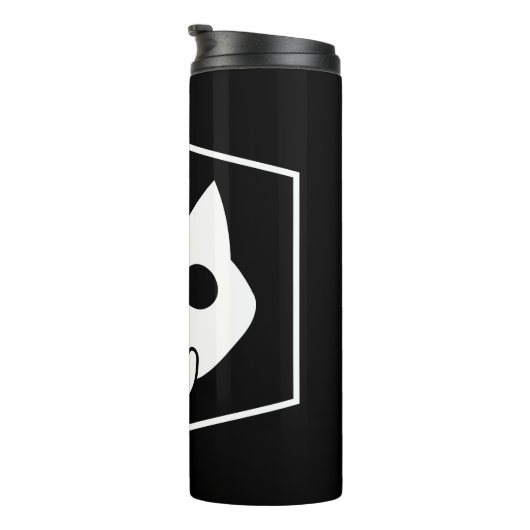 Schrödinger Katzen-Grafik Thermosbecher (Nach rechts gedreht)