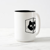 Schrödinger Katzen-Grafik Zweifarbige Tasse (VorderseiteRechts)