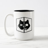 Schrödinger Katzen-Grafik Zweifarbige Tasse (Links)