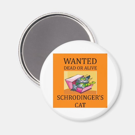 Schrodinger-Katzenwitz Magnet (Vorderseite/Rückseite)