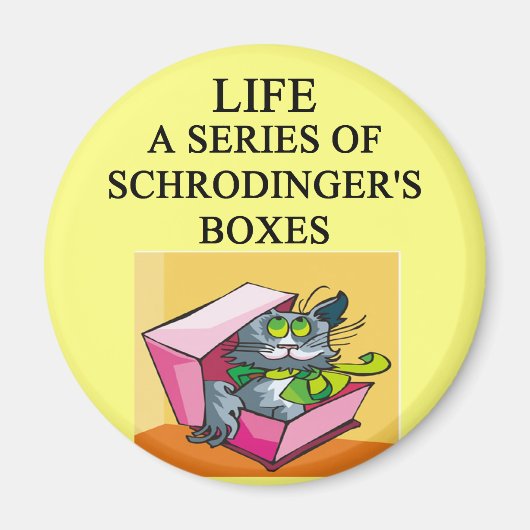 Schrodinger-Katzenwitz Magnet (Vorne)