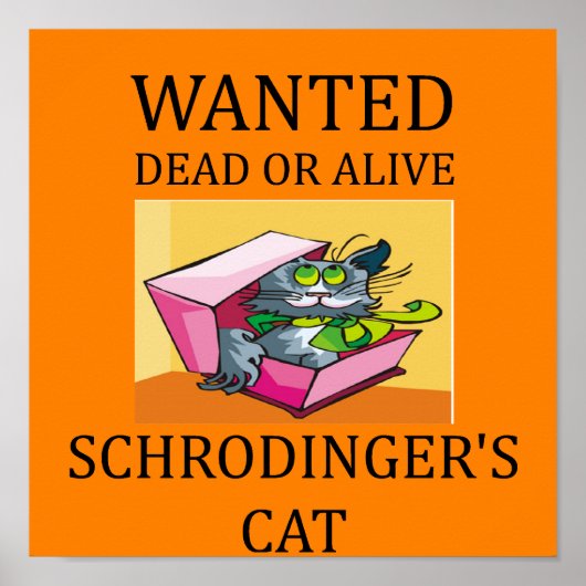 Schrodinger-Katzenwitz Poster (Vorne)