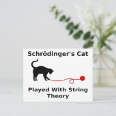 Schrödinger’s Cat Played With String Theory Postkarte (Stehend Vorderseite)
