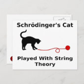 Schrödinger’s Cat Played With String Theory Postkarte (Vorne/Hinten)