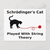 Schrödinger’s Cat Played With String Theory Postkarte (Vorderseite)