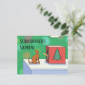 Schrodingers Cat and Nephew Christmas Postcard Postkarte (Stehend Vorderseite)