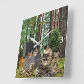 Schrodingers Cat Clock Quadratische Wanduhr (Winkel)