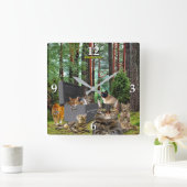 Schrodingers Cat Clock Quadratische Wanduhr (Zuhause)