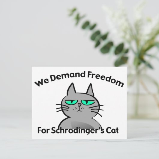 Schrodingers Cat Funny Geek-Spaß Postkarte (Stehend Vorderseite)