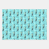 Schrödingers Cat Mid Century Modern blass blau Geschenkpapier Set (Vorderseite 3)