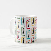 Schrödingers Cat Mid Century Modern farbig Kaffeetasse (Vorderseite Links)