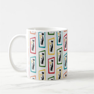 Schrödingers Cat Mid Century Modern farbig Kaffeetasse