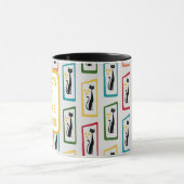 Schrödingers Cat Mid Century Modern farbig Tasse (Zentrum)