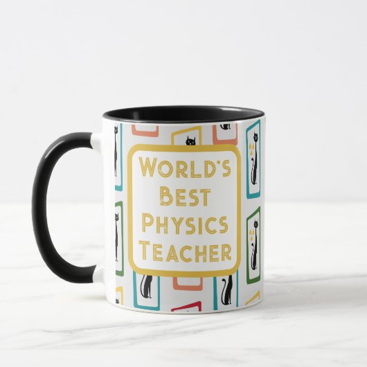 Schrödingers Cat Mid Century Modern farbig Tasse (Links)