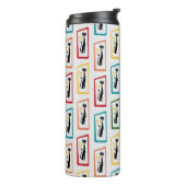 Schrödingers Cat Mid Century Modern farbig Thermosbecher (Nach links gedreht)