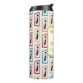 Schrödingers Cat Mid Century Modern farbig Thermosbecher (Nach links gedreht)