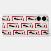 Schrödingers Cat Mid Century Modern Red Case-Mate iPhone Hülle (Rückseite (Horizontal))
