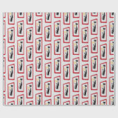 Schrödingers Cat Mid Century Modern Red Geschenkpapier (Flach)