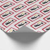 Schrödingers Cat Mid Century Modern Red Geschenkpapier (Ecke)