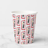 Schrödingers Cat Mid Century Modern Red Pappbecher (Rückseite)