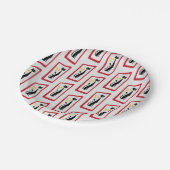 Schrödingers Cat Mid Century Modern Red Pappteller (Schrägansicht)