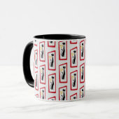 Schrödingers Cat Mid Century Modern Red Tasse (Vorderseite Links)