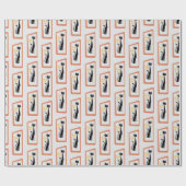 Schrödingers Cat Mid Century Moderne Orange Geschenkpapier (Flach)