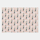 Schrödingers Cat Mid Century Moderne Orange Geschenkpapier Set (Vorderseite 2)