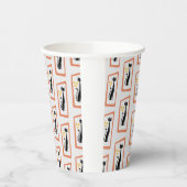 Schrödingers Cat Mid Century Moderne Orange Pappbecher (Links)