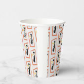 Schrödingers Cat Mid Century Moderne Orange Pappbecher (Rechts)