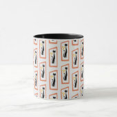 Schrödingers Cat Mid Century Moderne Orange Tasse (Zentrum)