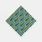 Schrödingers Cat Mid Century Modernes dunkelblau Serviette (Ecke)