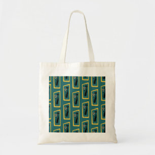 Schrödingers Cat Mid Century Modernes dunkelblau Tragetasche