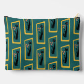 Schrödingers Cat Mid Century Modernes dunkelblau Zubehörtasche (Rückseite)